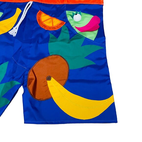 Mens Trunks Tropical Crab Fruit Print Flag Swim Drawstring Closure outdoor 30 - Picture 3 of 7